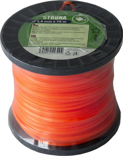 Hilo de corte de nailon 3 mm perfil estrella, 70 m naranja