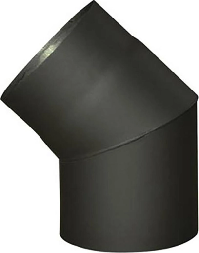 Codo de tubo de humos 180 mm 45° negro, espesor 1,5 mm