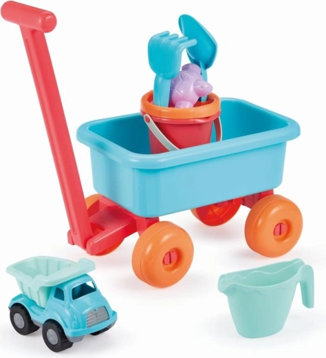 Carrito con regadera y set de arena para niños