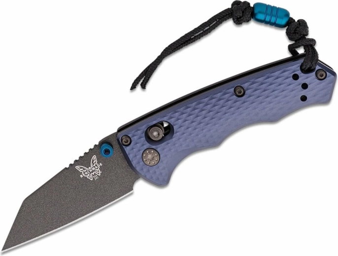 cuchillo de bolsillo Benchmade Full Immunity Crater Blue, aluminio gris-azul