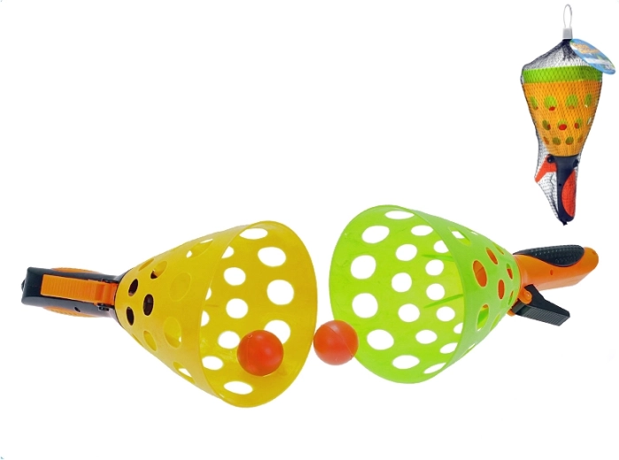 Set de catchball de 25 cm – 2 cestas y pelotas en red