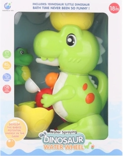 Molino de agua de plástico con forma de dinosaurio con ventosas para el baño