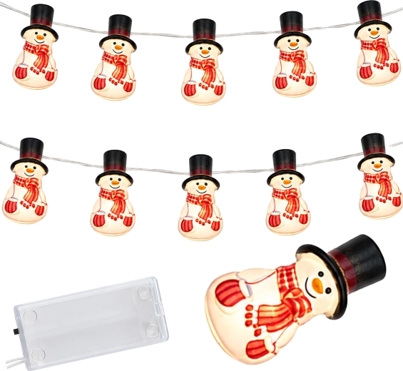 Guirnalda LED navideña con muñecos de nieve de 110 cm - 1 unidad