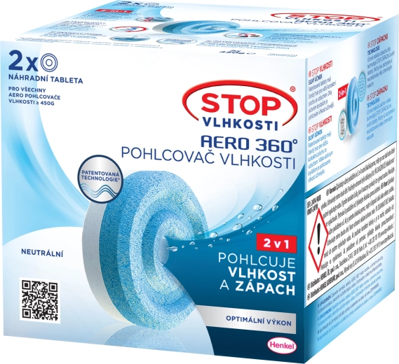 Ceresit Stop Humedad Aero 360° tabletas de recambio 2×450 g, fragancia neutra