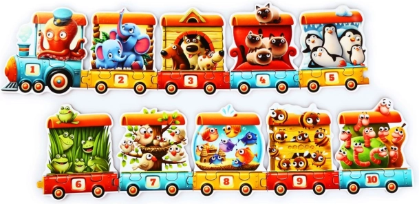 Puzzlika Tren – puzle educativo de 20 piezas, 94 cm
