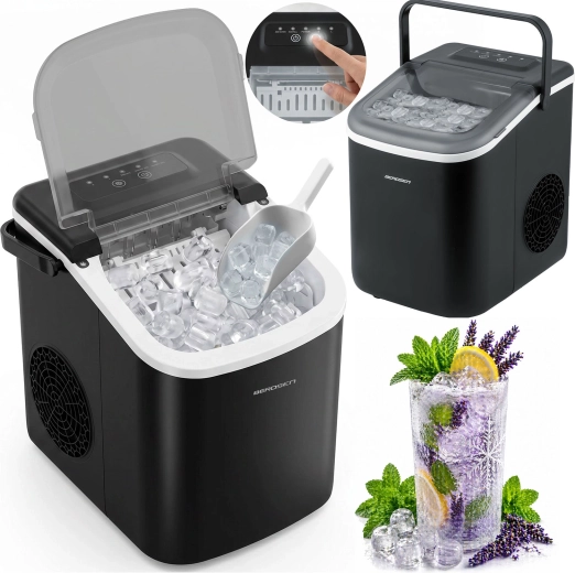 Máquina de hielo Berdsen negra 1,1 l, 12 kg/24 h