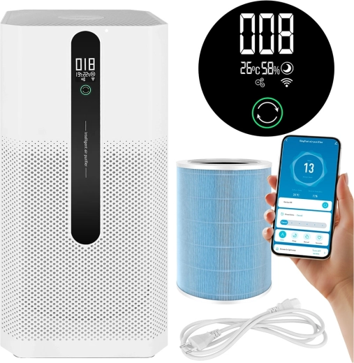 Purificador de aire Ruhhy Ioniqs con HEPA H12, ionización y Wi‑Fi