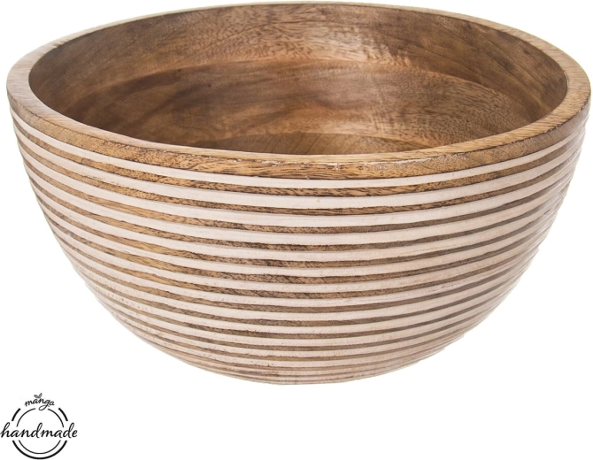 Cuenco de madera de mango de 25 cm, 3 l