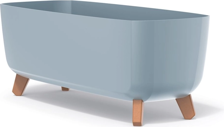 Macetero con patas Gracia Case 58 cm – gris claro con inserto extraíble