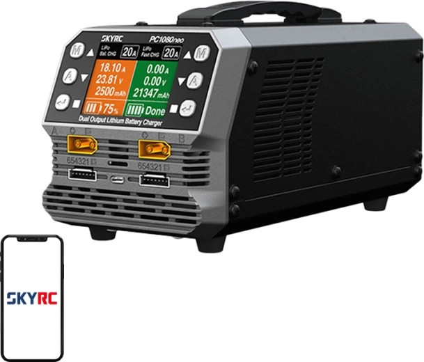 Cargador de baterías de litio de doble canal SKYRC PC1080neo 1080 W