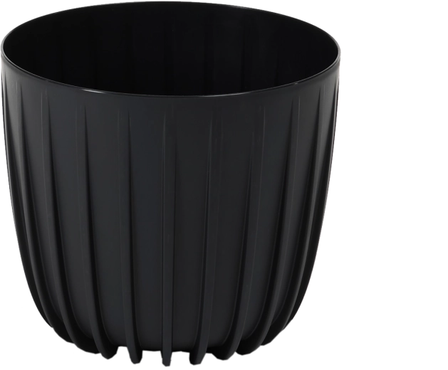 Maceta baja Mira 20 cm negra