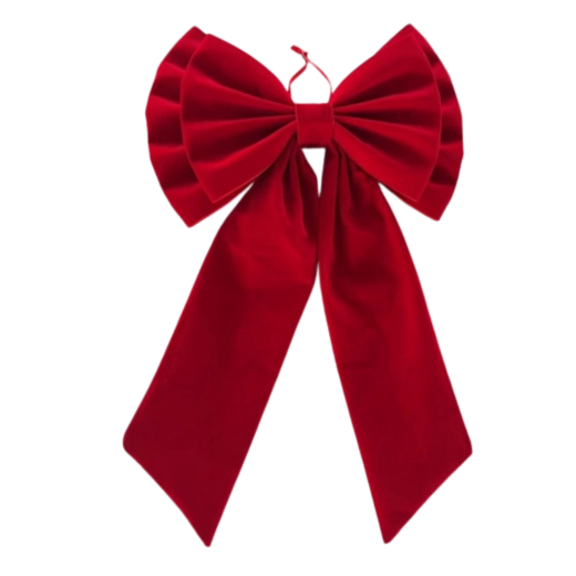 Lazo navideño doble rojo 45 × 78 cm