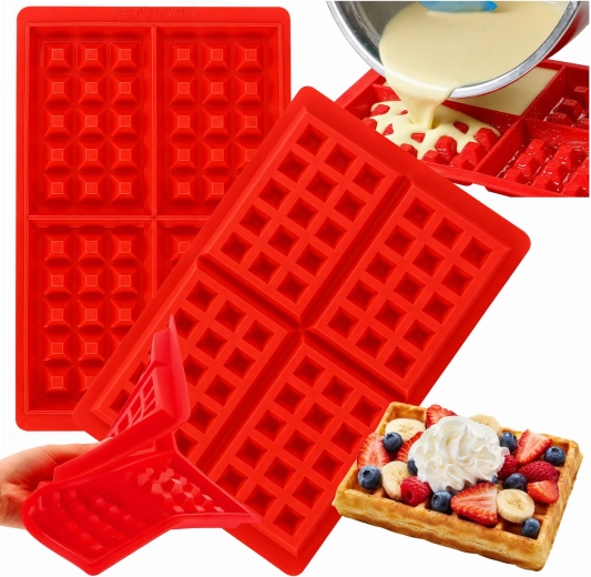 Molde de silicona multifuncional para gofres para freidora de aire (4 gofres) - 1 unidad