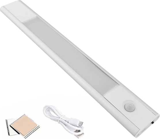 Tira LED de 20,5 cm con sensor PIR de movimiento, 13 LED, recargable