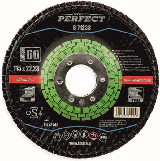 Disco abrasivo de láminas 125 × 22,23 mm, grano 100, de zirconio Stalco