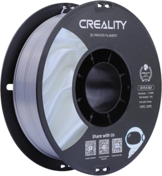 Filamento Creality CR-PLA Silk plateado 1,75 mm (1 kg)