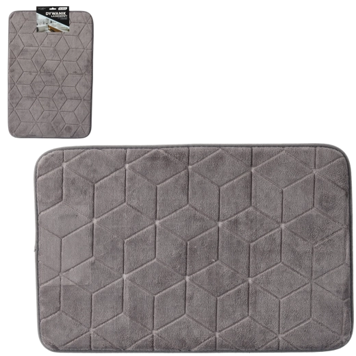 Alfombrilla de baño gris de microfibra 40 × 60 cm