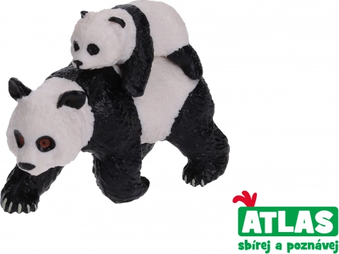 Figura de panda con cría 8 cm