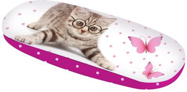 Estuche para gafas con motivo de gatito o perrito 16,5 × 6,5 × 4 cm