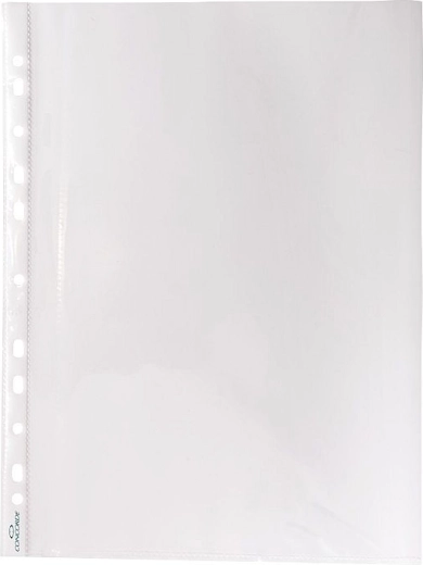 Funda transparente para documentos CONCORDE A4, lisa, 45 micras, 100 uds.