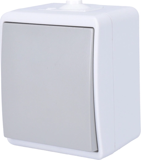 Solight interruptor unipolar para zonas húmedas IP54 gris