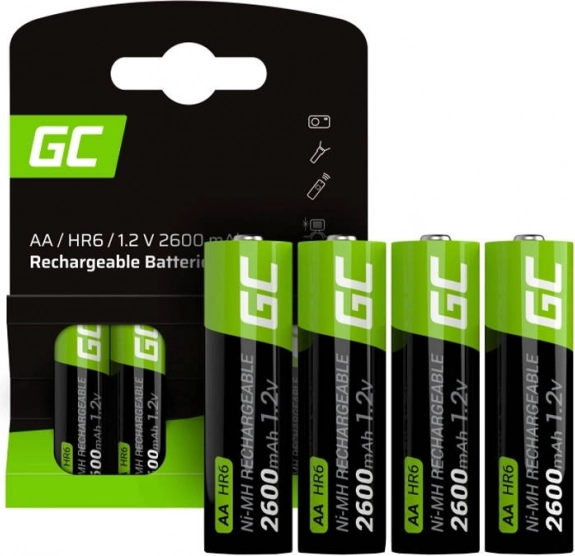 Baterías recargables Green Cell AA R6 2600 mAh – set de 4 uds