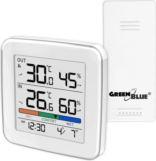 Estación meteorológica doméstica inalámbrica con sensor GREENBLUE GB169