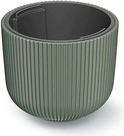 Maceta Milly con inserto 24 cm, verde oscuro