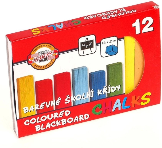 Tizas escolares de colores 12 uds
