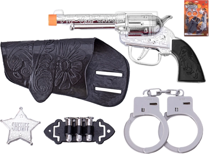 Set del Oeste para pequeños sheriffs con revólver de fulminantes de 19 cm