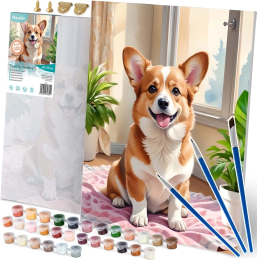 Pintura por números 40 × 50 cm Massido – perrito CORGI
