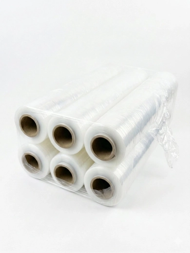 Film estirable transparente de 23 micras, 6× rollos de 1,5 kg