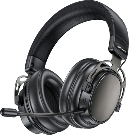 Auriculares inalámbricos de diadema AWEI AT36 Bluetooth 5.4 con micrófono, negros