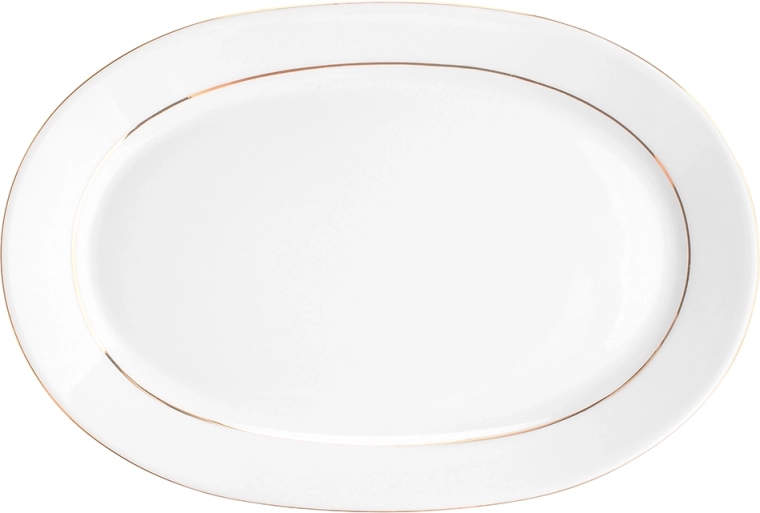 Bandeja ovalada de servicio MariaPaula Klasyka Línea dorada 23 cm