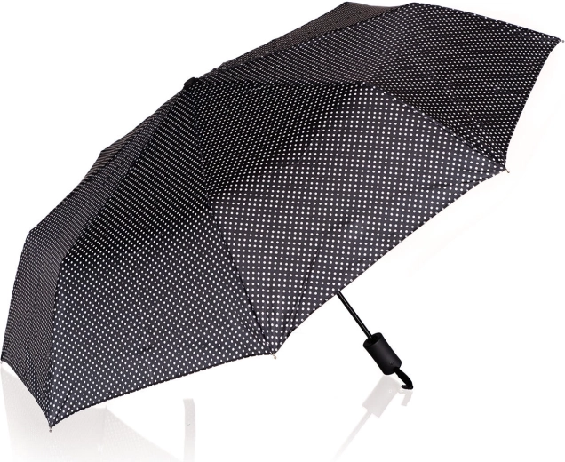 Paraguas plegable con lunares 52 cm – negro