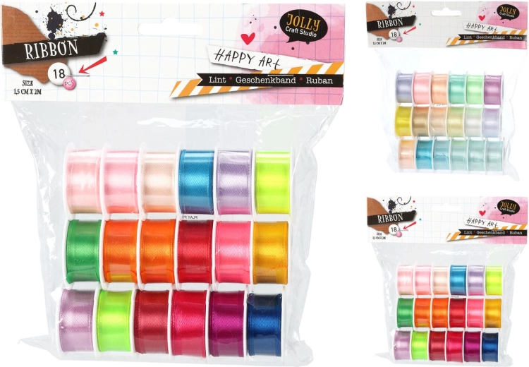 Cinta de atar 2 m, ancho 1,5 cm, mezcla de colores