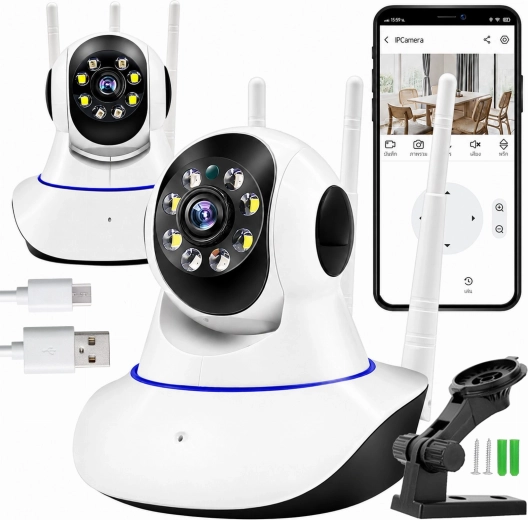 Cámara Wi‑Fi giratoria inalámbrica 360° (vigilabebés) - 1 pieza