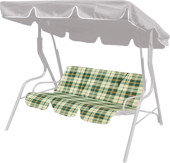 Cojín para columpio de jardín 129 × 43 cm cuadro verde (2 uds)
