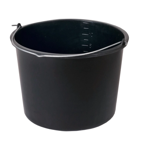 Cubo de obra de 12 l con asa metálica y medidor interior