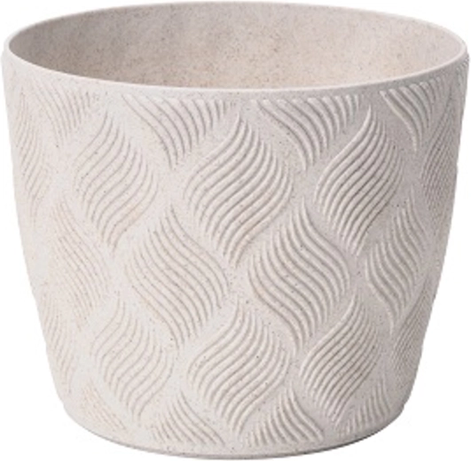 Maceta Flow Petit Eco Wood 27 cm blanca