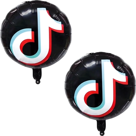 Set de globos TikTok – nota musical y estrellas, 5 uds