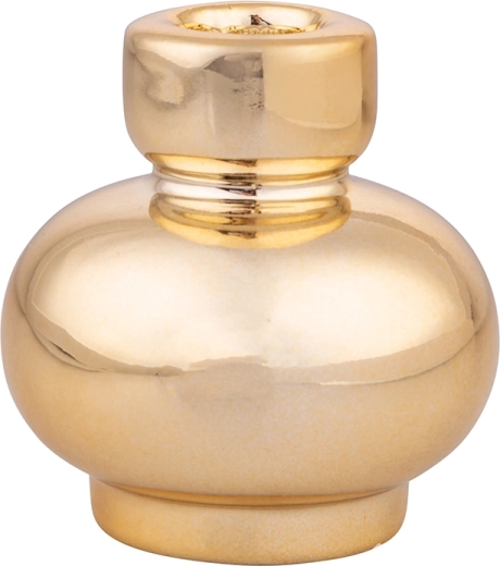 Candelero de porcelana en color dorado 7,5 × 7,5 × 8 cm