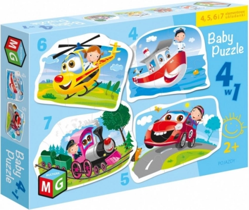 Puzzle Medios de Transporte 4 en 1