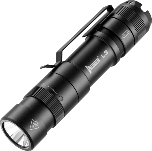 Linterna táctica negra Wuben L3, 3000 lm, color negro