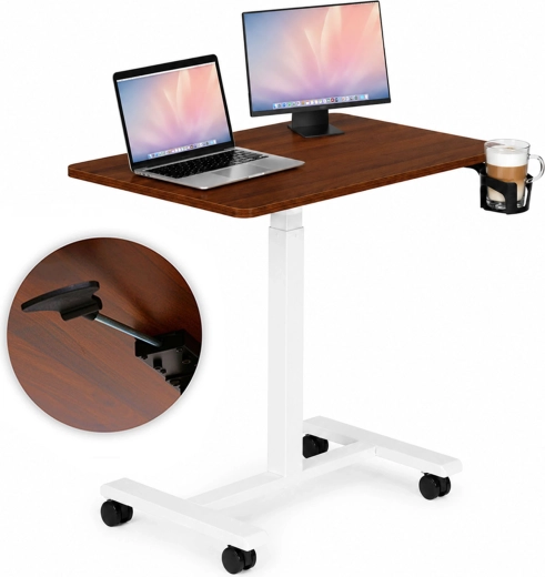 Mesa móvil con altura regulable para portátil ModernHome 70 × 48 cm, tablero marrón - 1 unidad