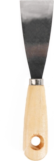 Espátula de acero inoxidable en cuña de 40 mm con mango de madera