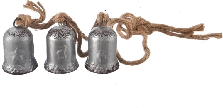 Guirnalda rústica de yute con cascabeles de hojalata (3 uds)