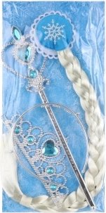 Set de belleza con trenza rubia para pequeñas princesas