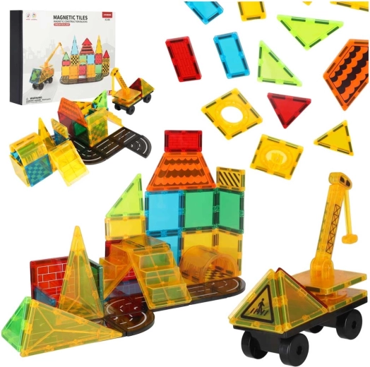 juego de construcción magnético 3D para niños, 50 piezas
