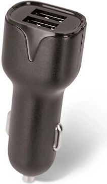 Cargador USB para coche Setty 2× USB 2,4 A negro